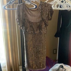 Scala evening dress with removable shawl